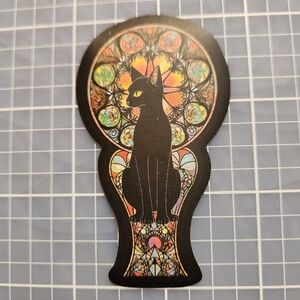 10/$10 Sticker Stained Glass Black Cat Theme Wicca Witchy Goth